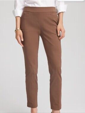 Cable & Gauge Pull On Stretch Straight Leg Brown Pants - Size 10 Great Condition